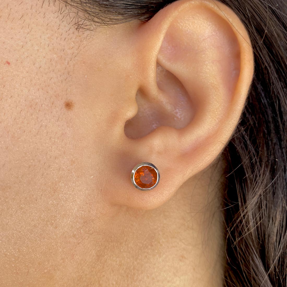 Premium Orange Kyanite Stud Earrings - Ultimate Elegance (KYN-SE-1426-O)